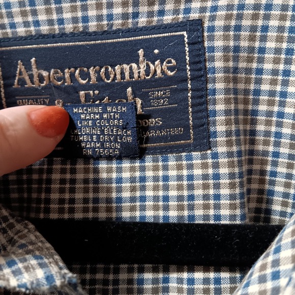 Abercrombie & Fitch Mens Large Plaid Long Sleeve Button Up‎ Shirt - Picture 3 of 5